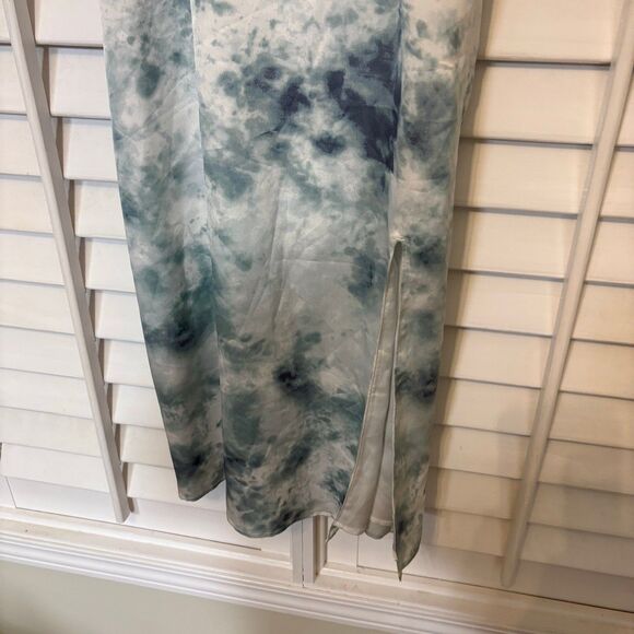 Abercrombie &‎ Fitch Blue And Green Tie Dye Midi Slip Dress Size XS Petite - Picture 4 of 7